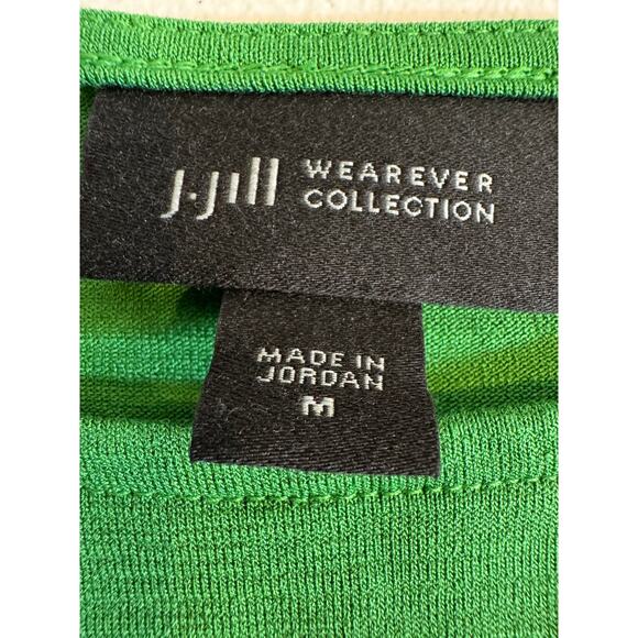J. Jill tunic green 3/4 dolman sleeve asymmetrical hem popover loose fit Sz M - Picture 6 of 8